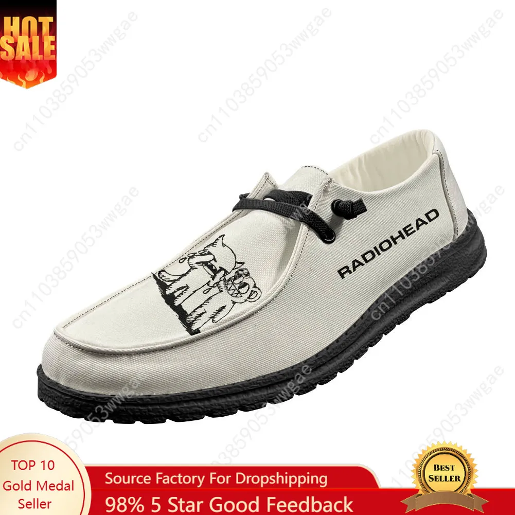 

Radiohead Rock Band Casual Shoe Man Women Breathable Flat Footwear Indoor Outdoor Lightweight Shoe Customized Couple Shoes Black