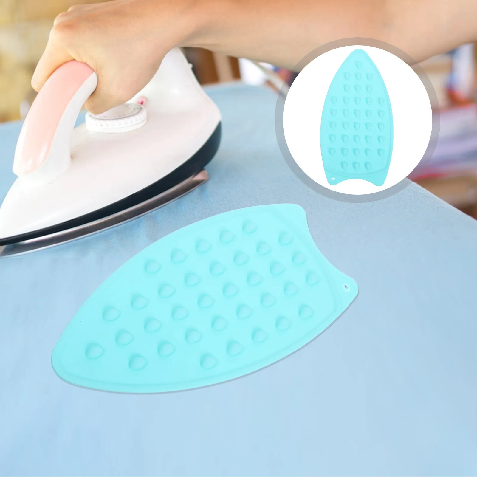 Thick Silicone Ironing Mat Heat Resistant Iron Rest Pad with Hanging Hole for Electric Steam Irons Flat Stable Surface Ironing