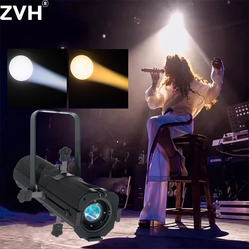 

100W COB LED Logo Follow Gobo Projector Manual Zoom Ellipsoidal Profile Spotlight DMX Control Stage Lighting for Museum Theater