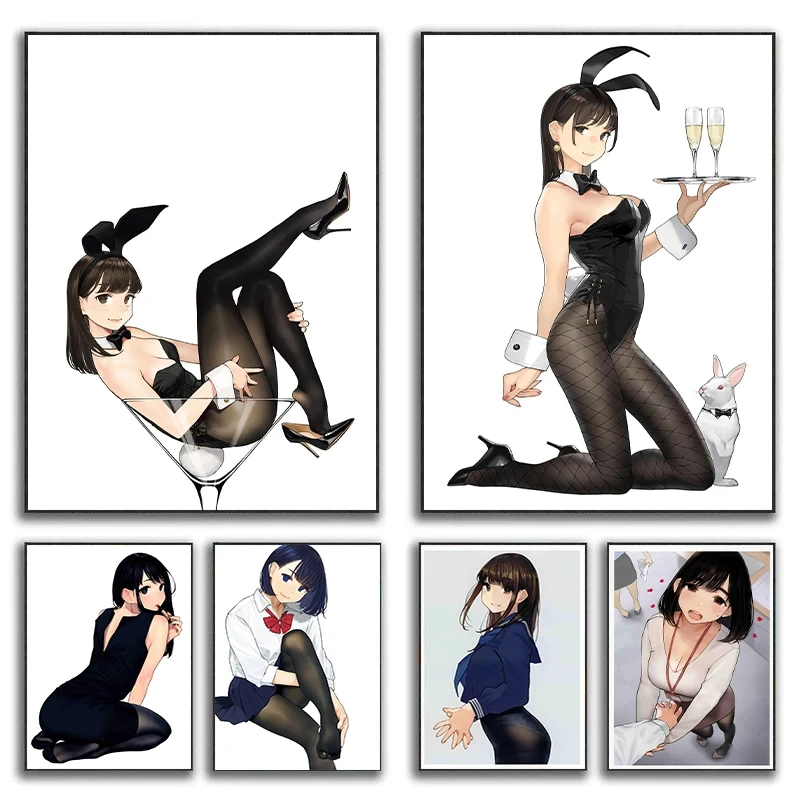 Sexy Charming Bunny Girl Black Stockings Posters Prints Canvas Printing Modern Wall Art Picture for Living Room Home Decor Gifts