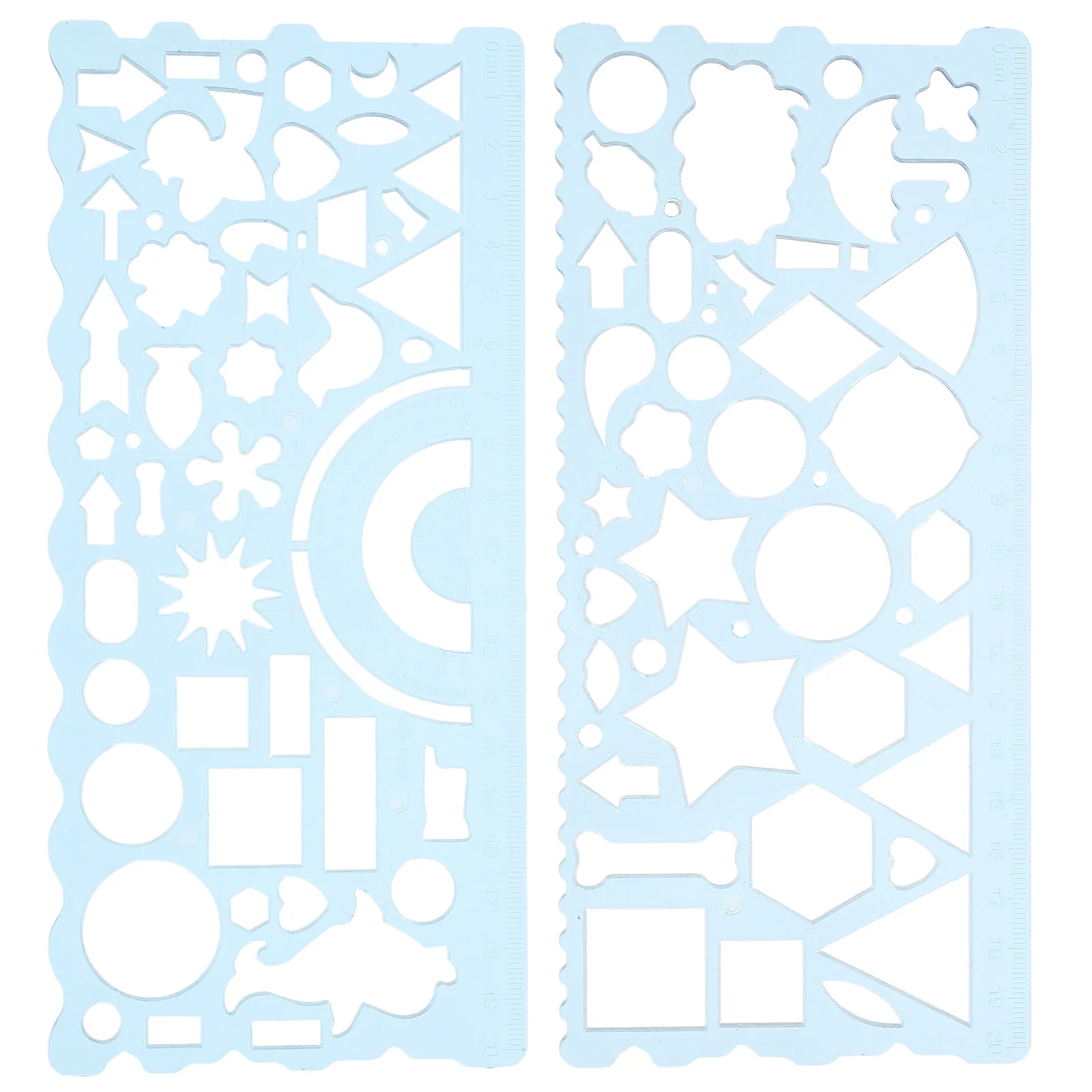 2 ชิ้นไม้บรรทัดวาดภาพเรขาคณิตแบบมัลติฟังก์ชั่นสำหรับนักเรียนศิลปินสถาปัตยกรรมวิศวกรรมอุปกรณ์การเรียน