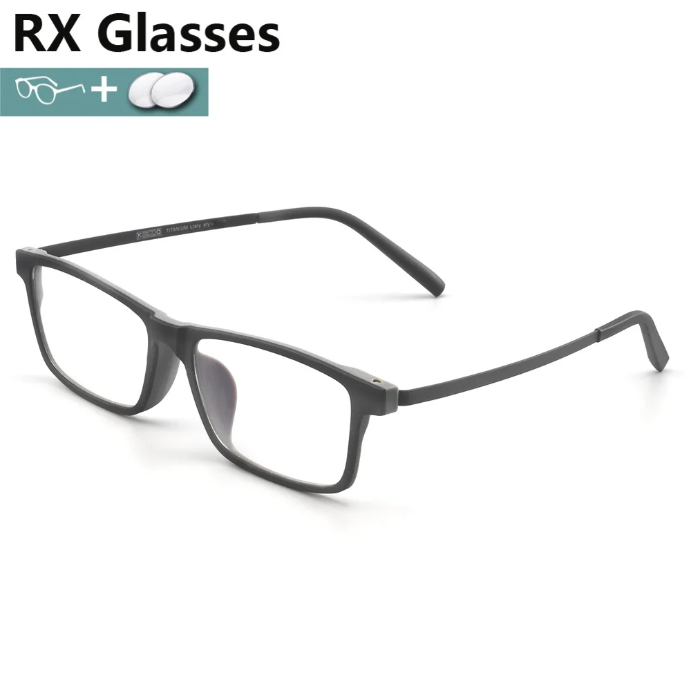 

RX Rubber Titanium Men's Prescription Glasses Optical Frame Myopia Reding Lenses Progressive Anti-Reflection Computer Office