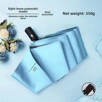 Automatic Folding Umbrella Three Fold Sunshade Rainproof Logo Advertising Black Glue Sun Blocking Large Outdoor Home Goods