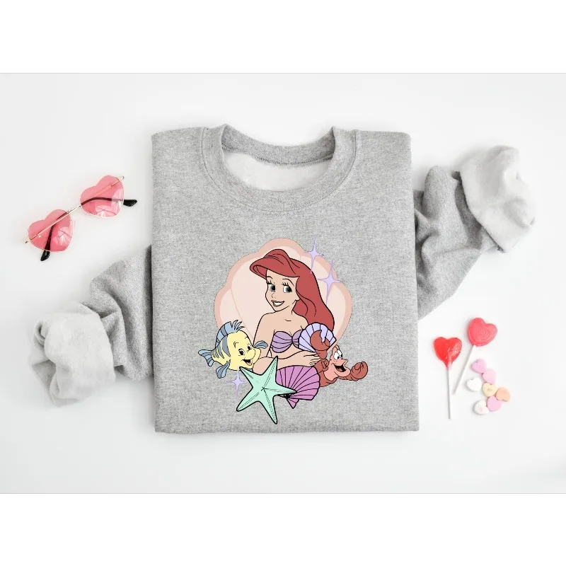 سويت شيرت ديزني ارييل، سويت شيرت ذا ليتل ميرميد، سويت شيرت أرييل ميرميد، هدية عيد ميلاد، سويت شيرت أميرات ديزني #5
