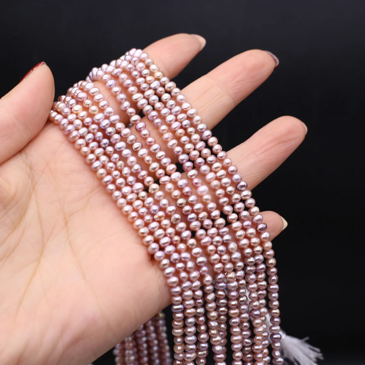 

High Quality Natural Freshwater Pearls Round Purple Beads 3-4mm Jewelry Making DIY Necklaces Bracelets Accessories Gifts