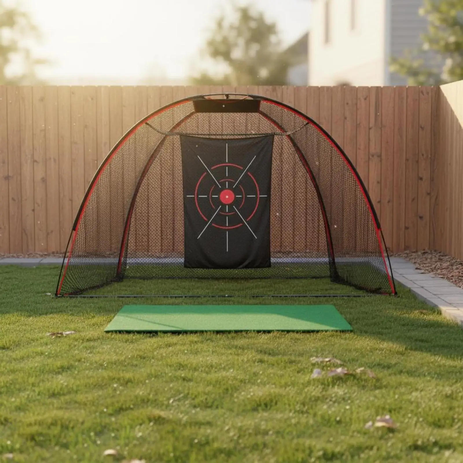 Golf Swing Practice Net with Portable Nylon Design Built-in Target Panel