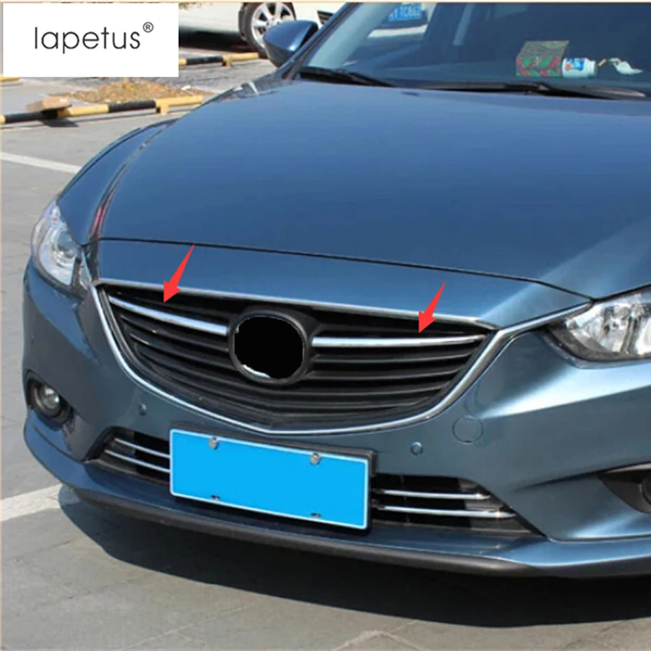 Accessories For Mazda 6 Sedan / Wagon 2013 2014 2015 ABS Chrome Front Center Mesh Grille Grill Radiator Strips Decor Cover Trim