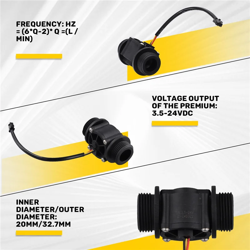 ~ WISH 3X DN25 FS400A G1 นิ้ว Water Flow Sensor Hall Flowmeter Meter เคาน์เตอร์ 2-60L/Min 1.75Mpa
