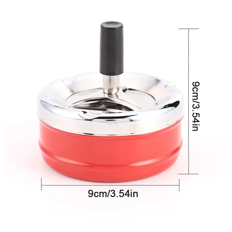 Stainless Steel Spinning Plain Ashtray C Igarette Ash Tray Press Rotating Lid C Igarette Ashtray