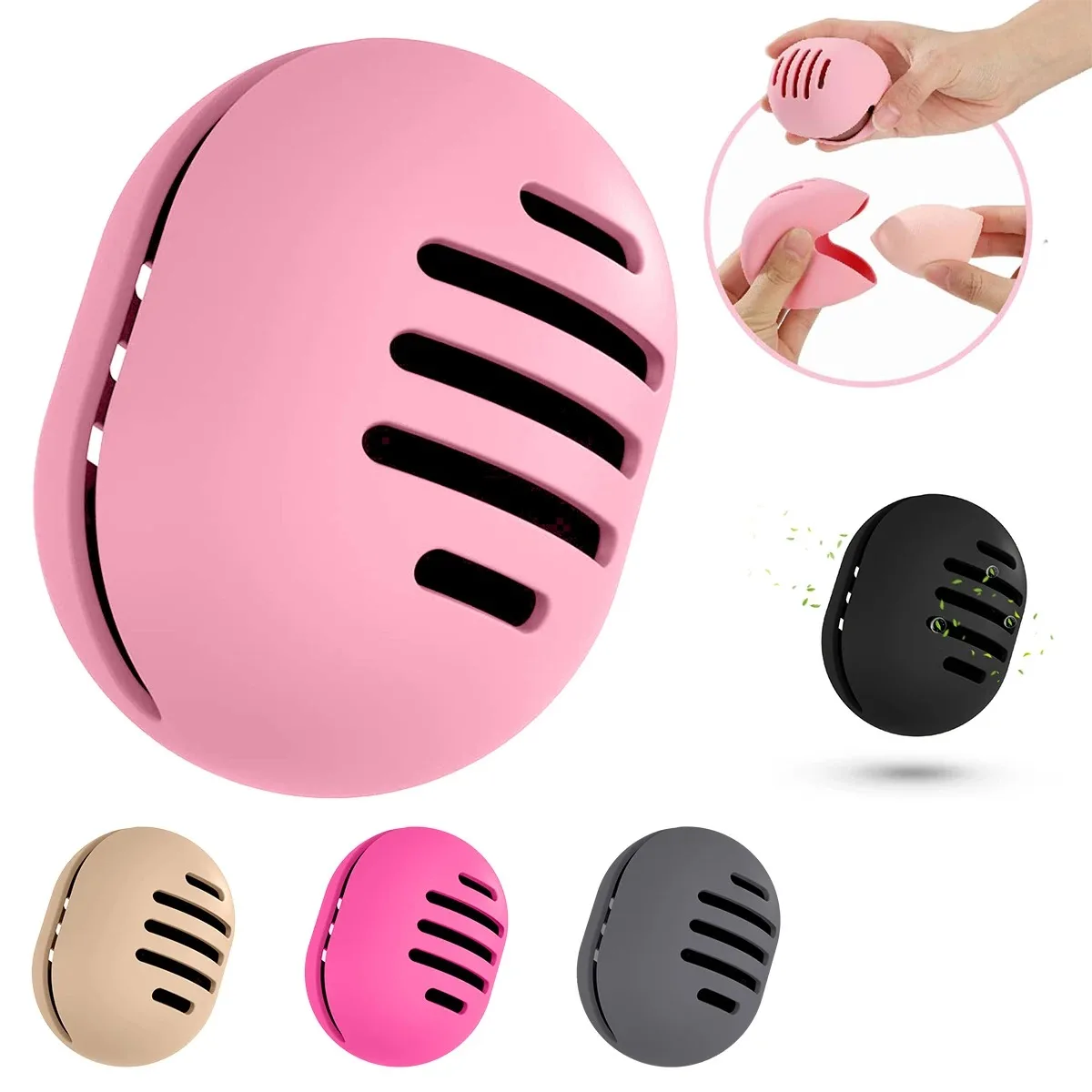 vvocci 2pcs Beauty Blender Storage Silicone Makeup Case Dustproof Breathable Travel Storage Tool Portable Storage Bag