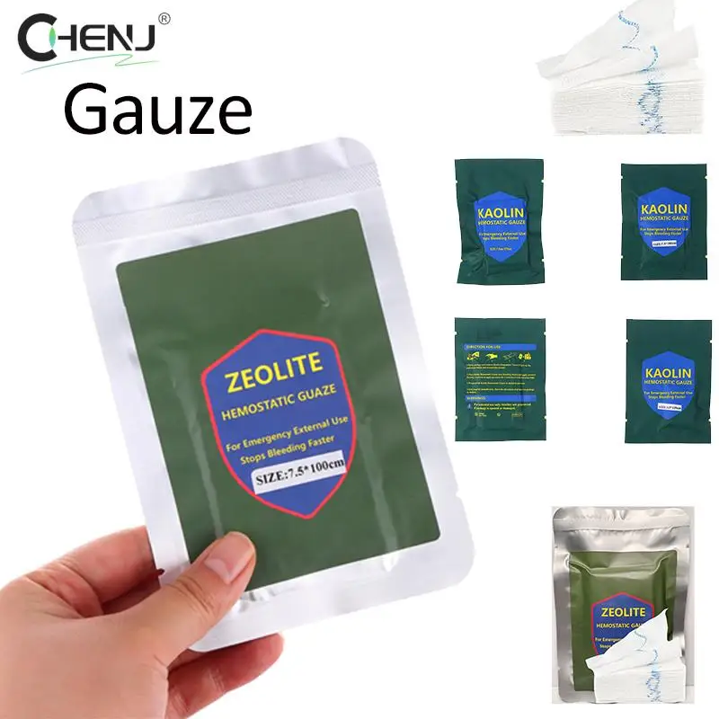 Hemostatic Gauze Combat Emergency Trauma Z-Fold Soluble For Ifak Tactical Military First Aid Kit Medical Wound Dressing