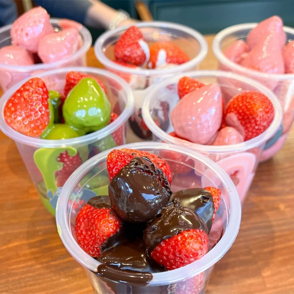 Chocolate con fresa recubierto de Dubái, galleta derretida, taza de caramelo, frutos secos, postre, artesanía Artificial, modelo 400ml, alegría DIY