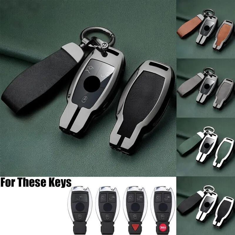 Zinc Alloy TPU Leather Car Key Case Cover For Benz B C S G E CLS CLA CLK GLC GLK SLK AMG C63 C300 C200 A200 CLK350 CLE350 CLK320