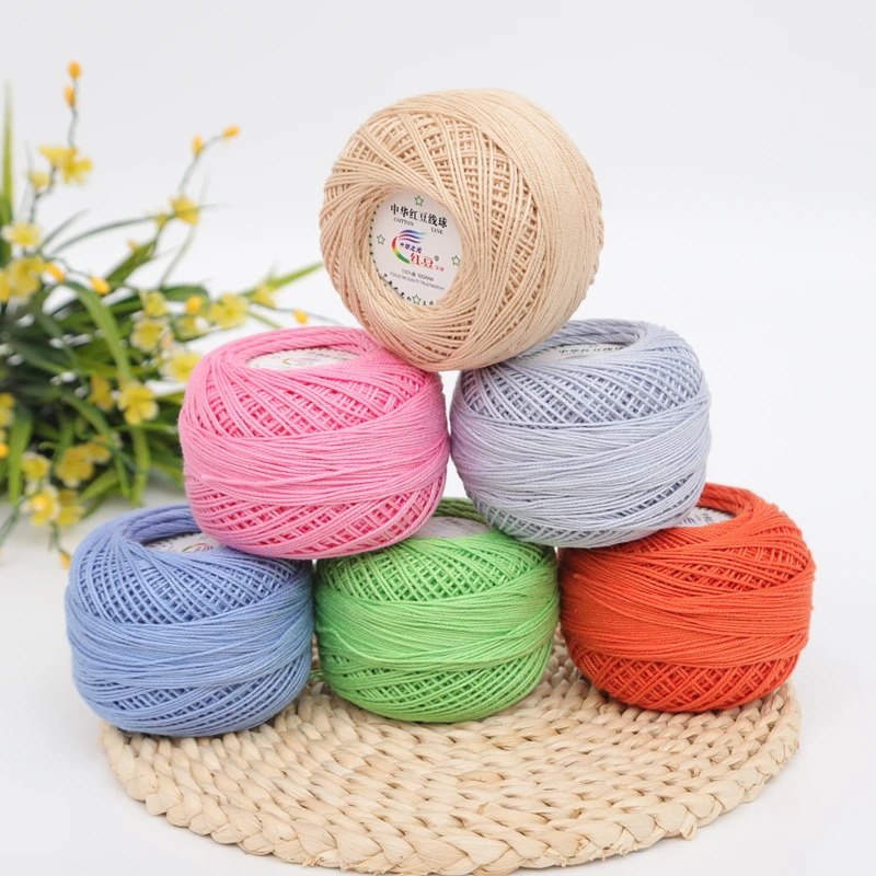 1Pc Crochet Lace Yarn 50g Cotton Lace Silk Yarn For Crochet Knitting Women Summer Dress Summer