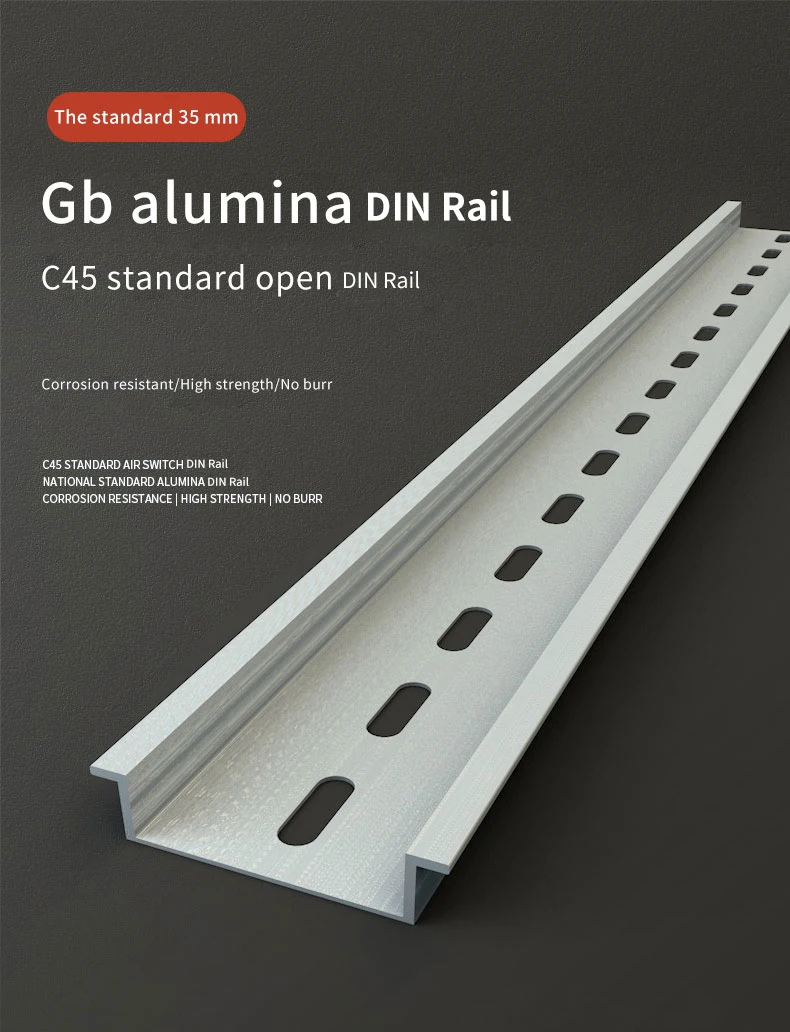 GEYA Guide Rail Aluminum Universal Type 35mm Slotted DIN Rail Long 10cm 20cm 30cm Thickness 1mm Universal Type