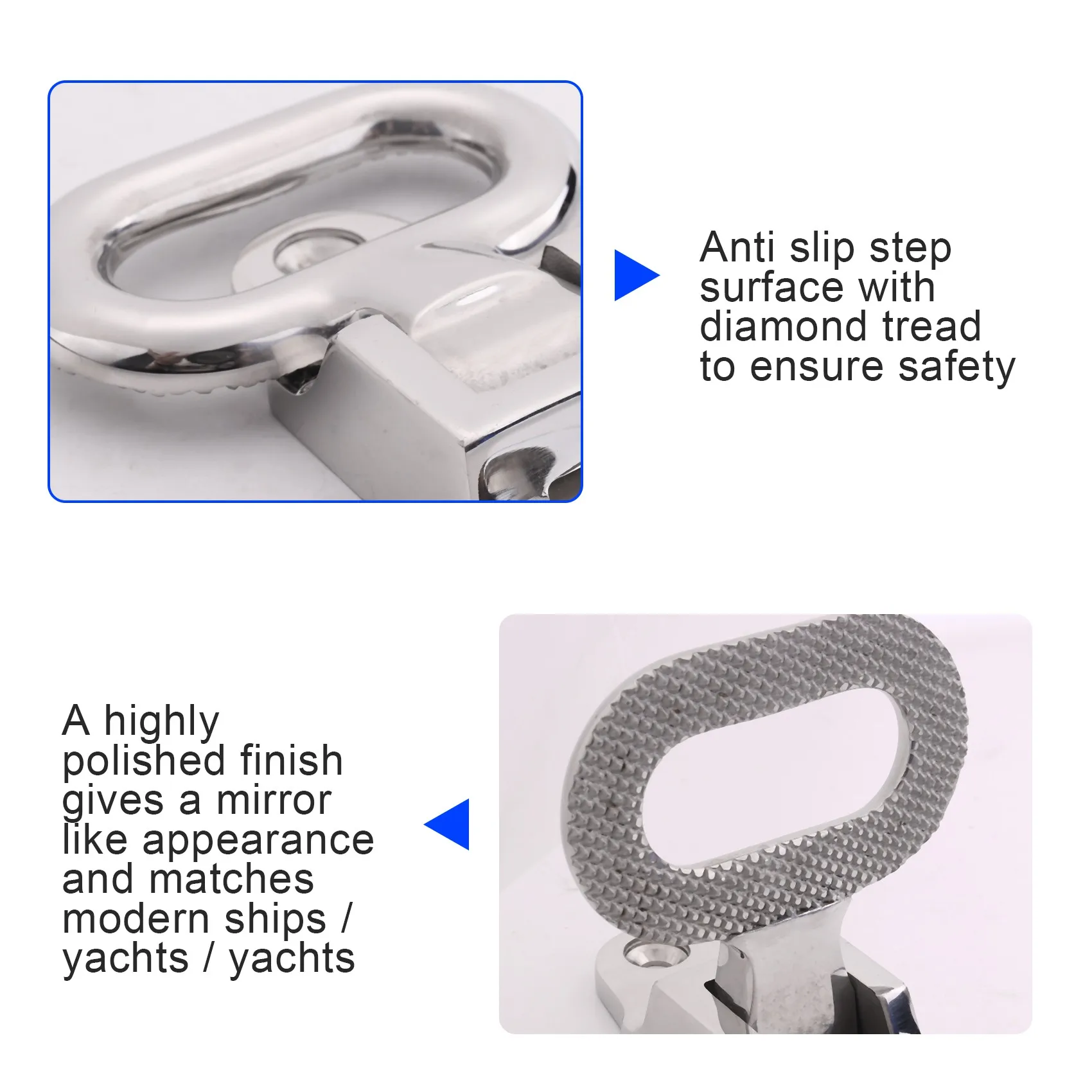 

Marine Mast Step 108x81mm Diamond Non-Slip 316 Stainless Steel Folding Mast Step Marine Boat Yacht Car RV Transom Step Fold Out