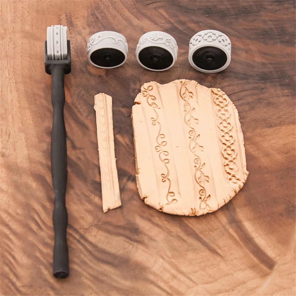 

A83Z Ролик с текстурой полимерной глины, керамические штампы для серег из полимерной глины, ювелирные изделия, ролики с текстурой виноградной лозы и радуги