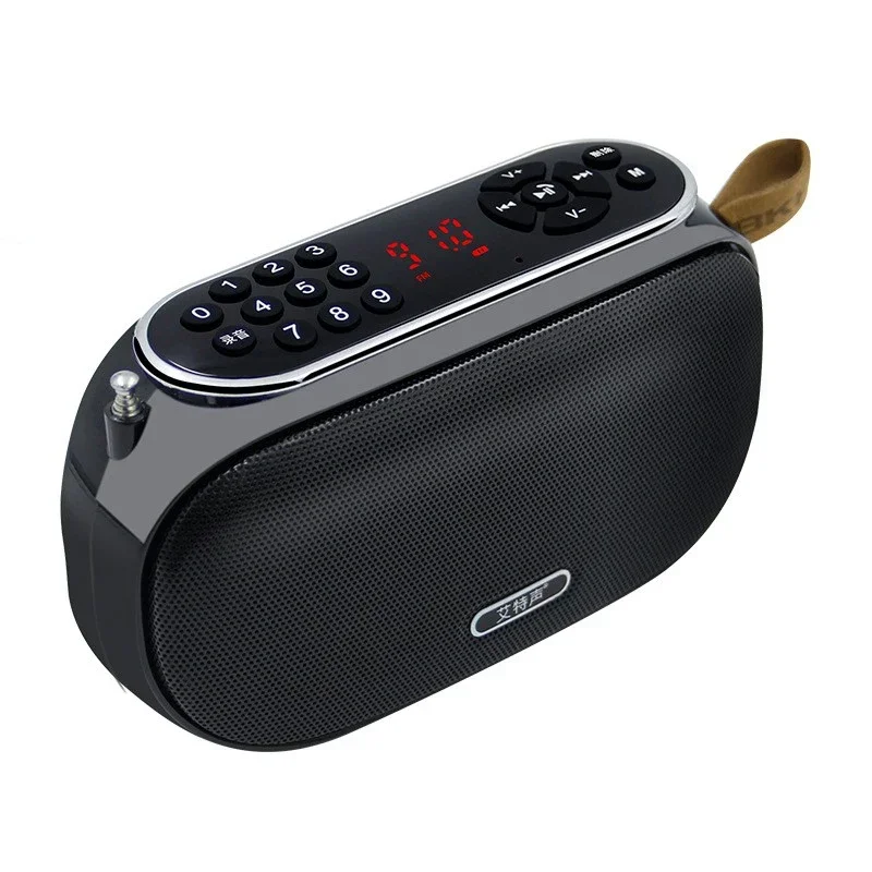 Portable Bass Stereo Voice Prompt Bluetooth Speaker Digital Song Ordering Supports FM Radio Function and TF Card/U Disk