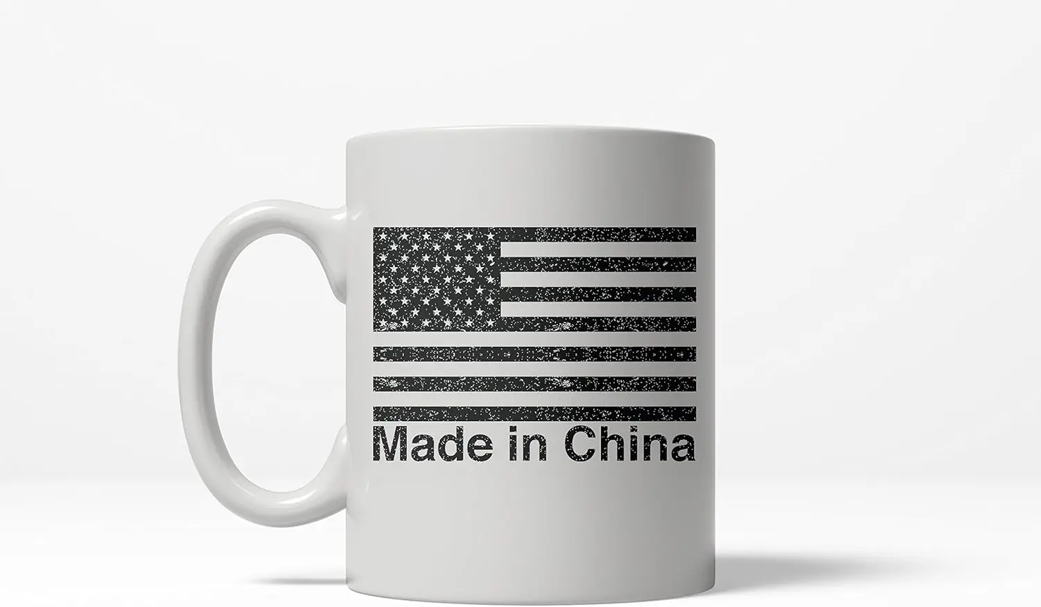 Crazy Dog T-Shirts Made In China Funny American Flag USA Pride Ceramic Coffee Drinking Mug - 11oz