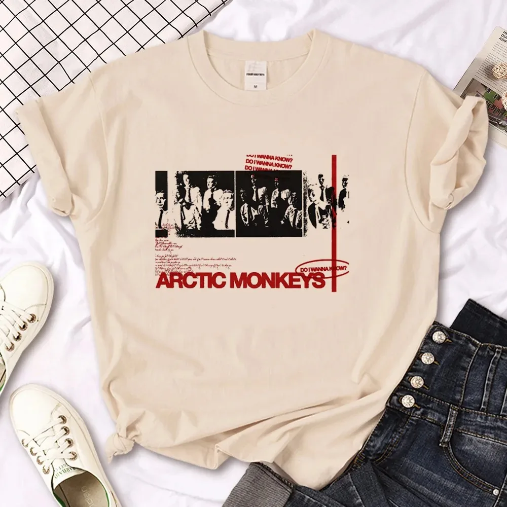 100% Cotton Arctic Monkey T-Shirt Ladies Summer Streetwear Girls Comic Top