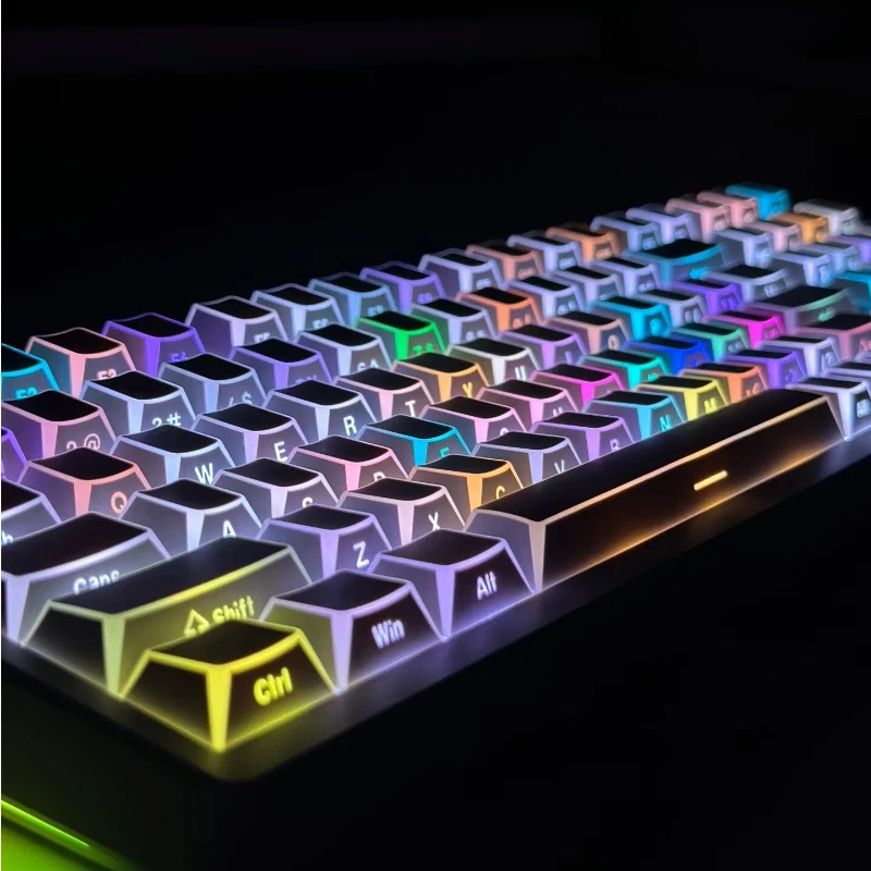 PBT Keycaps Dye-Sub Side-lighted LAS Profile 132 Keys BOW Korean For Mechanical Keyboard Spanish Arabic French German Russian