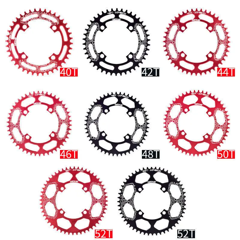 DECKAS 40T/42T/44T/46T/48T/50/52T Chainwheel MTB Crankset Aluminum104BCD Round Narrow Wide Chainring  Bicycle Accessories