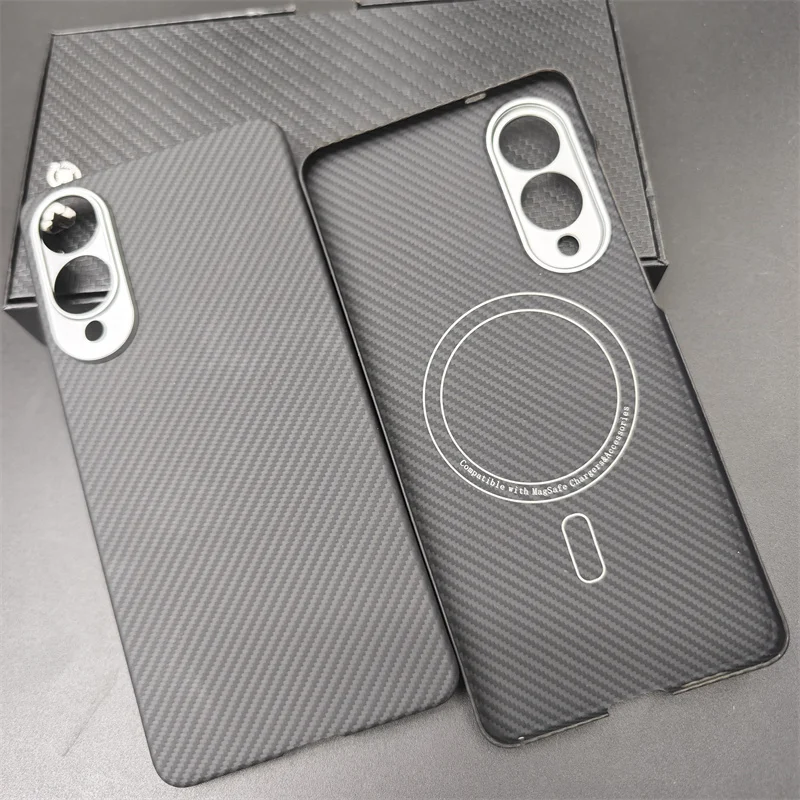 Magnetique En Fiber De Carbone Pour Galaxy S25 Edge MagSafe، Housse En Fiber D'aramide، Étuis De TELEphone محمول فائق الدقة #4