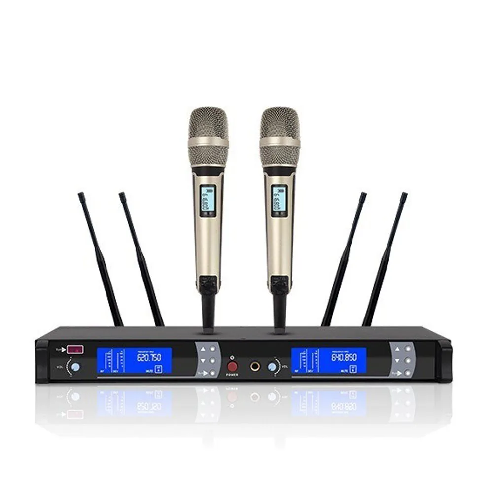 

SK9000 dual channel Handheld metal UHF FM infrared counter-frequency wireless microphone KTV microphone