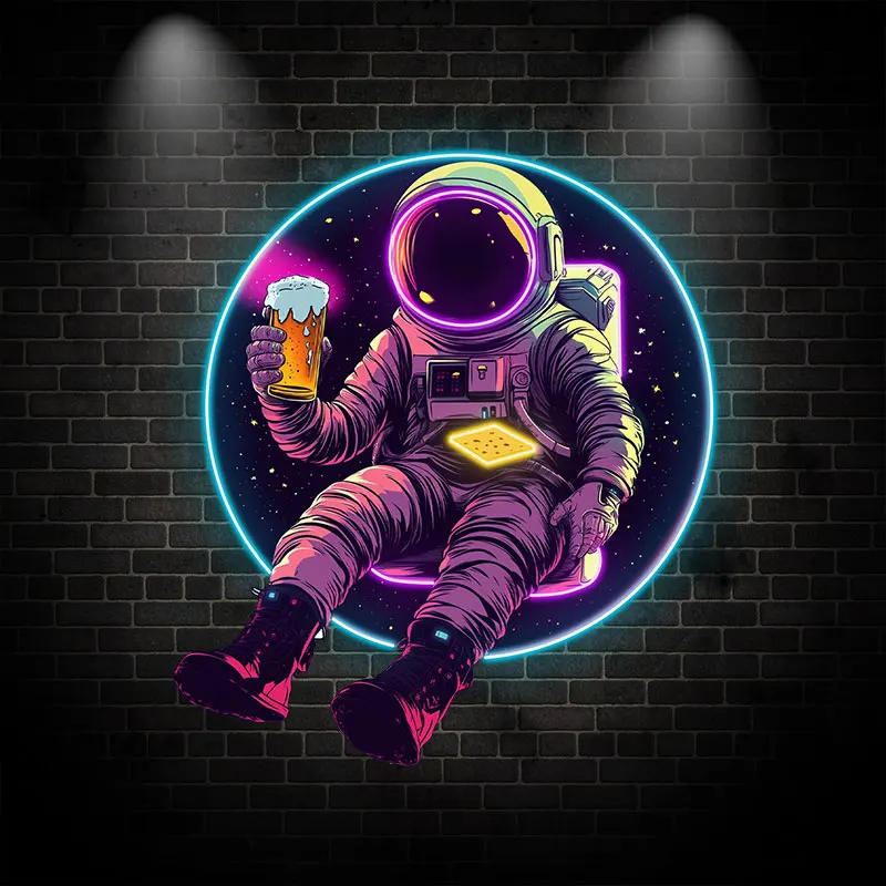 Cool Astronaut Neon LED Light - Space-Themed Wall Art for Game Room, Bar and Man Cave - Fun and Unique Home Decor, Perfect Gift