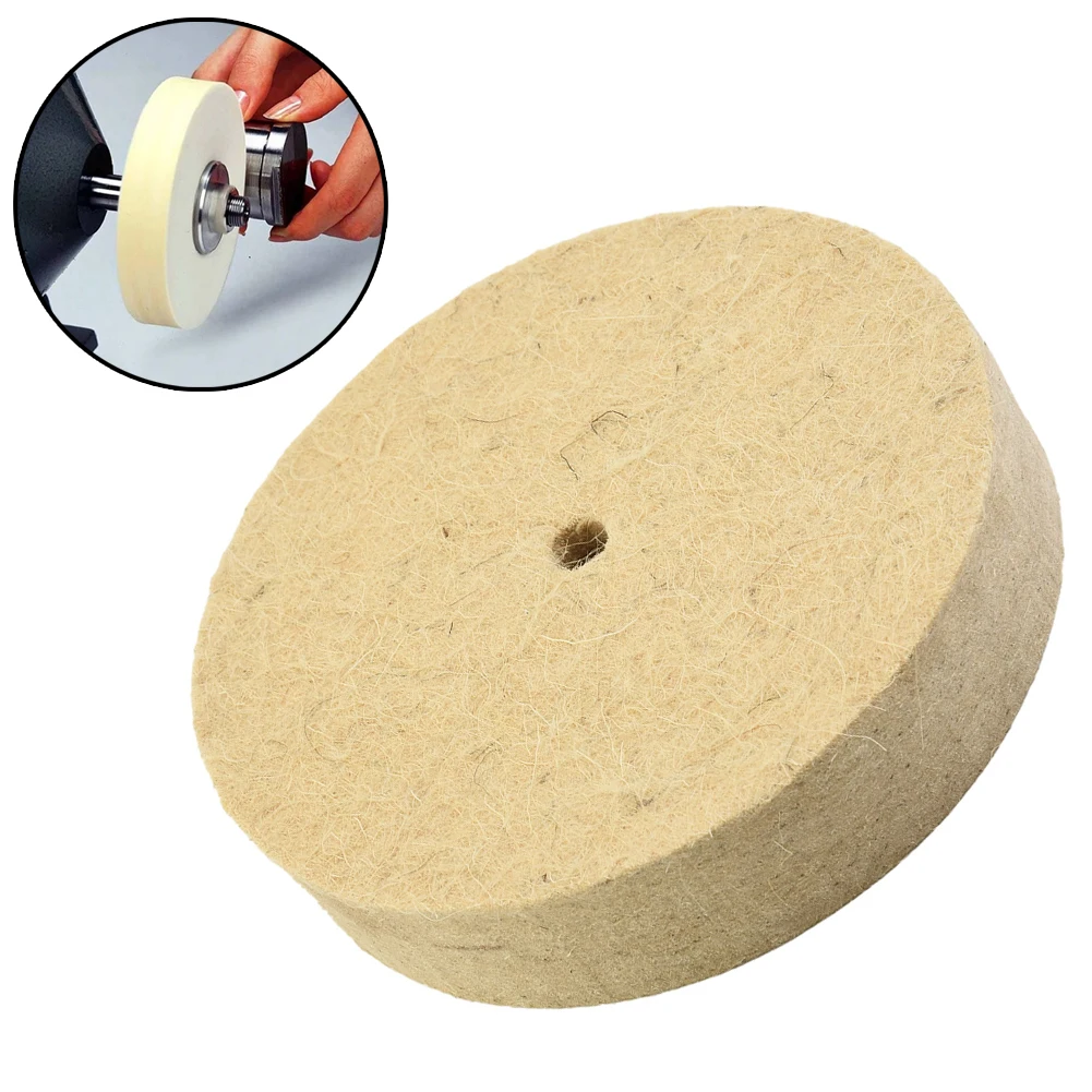 1pc Wool Felt Polishing Wheel Cloth Buffing Disc 125mm/5Inch Jewelry Mirror Sanding Pads 3mm Shank For Dremel-Drill Rotary Tools