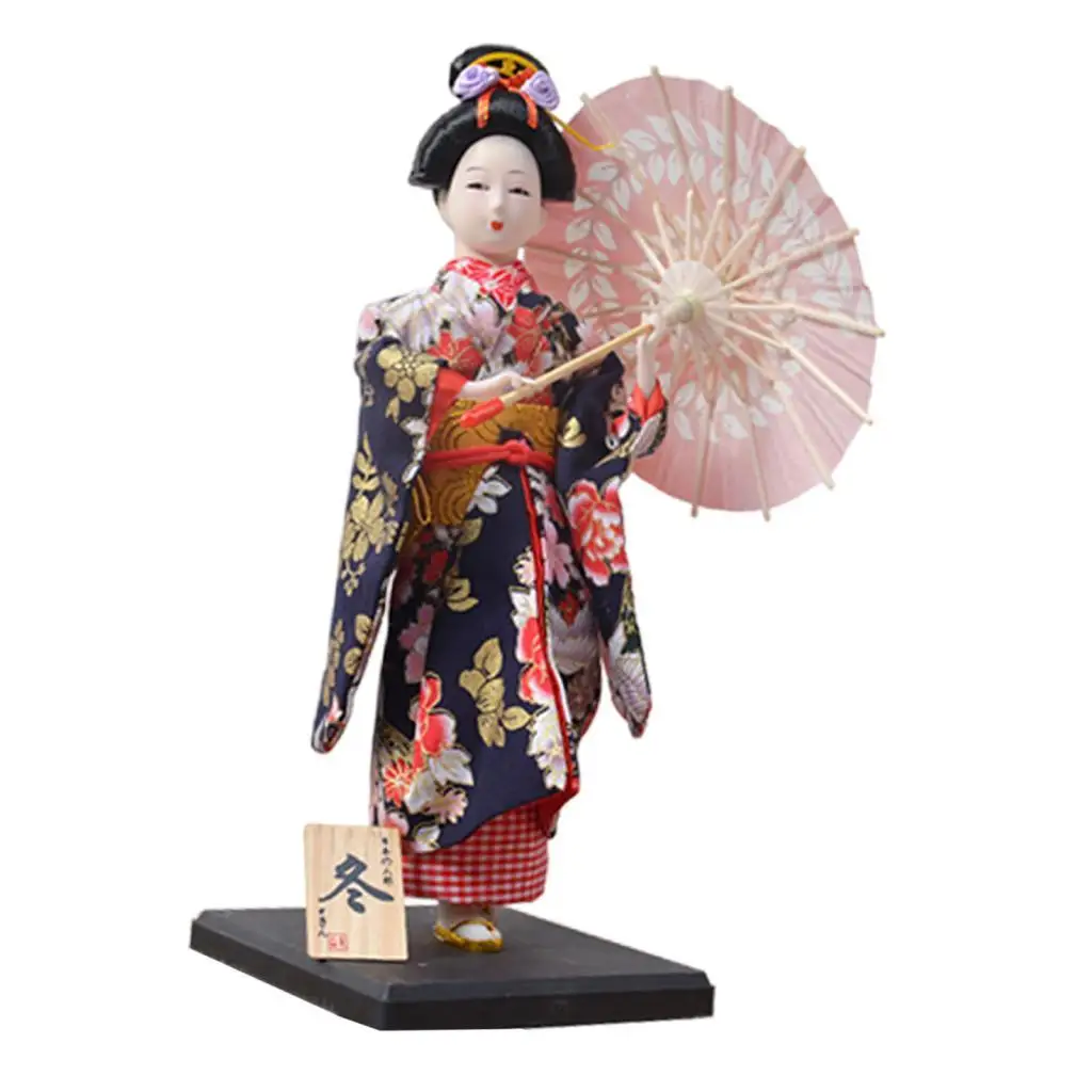 Japanese Geisha Asian Geisha Doll Girl Statue Handicraft Collectible Figurine 12