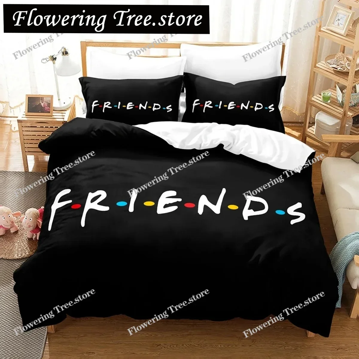 

New Friends Sets Duvet Cover With Pillowcase Twin Full Queen King Double Single Size Duvet Cover Women Adults Teens Bedding Set
