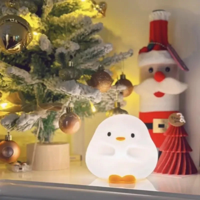 Silicone Duck Sleeping Lamp USB Rechargeable  Night Lamp Cartoon Cute Duck Night Light For Bedroom