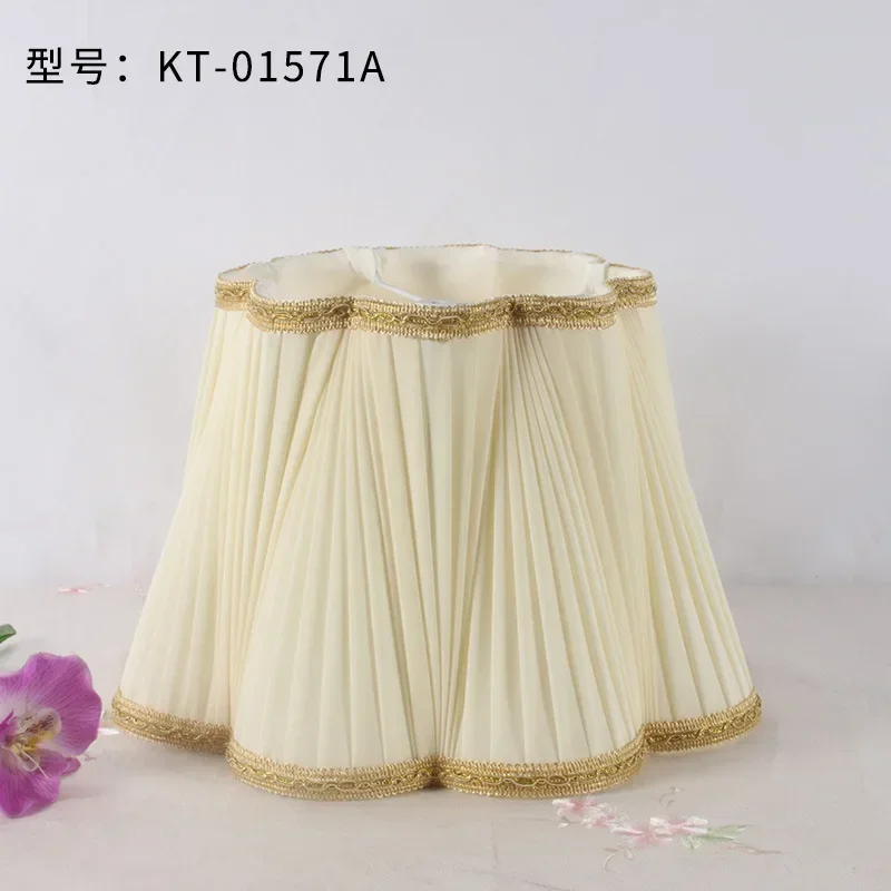 Plum blossom folding placket handmade fabric lampshade light green beige simulated silk cloth floor lampshade new E27 table