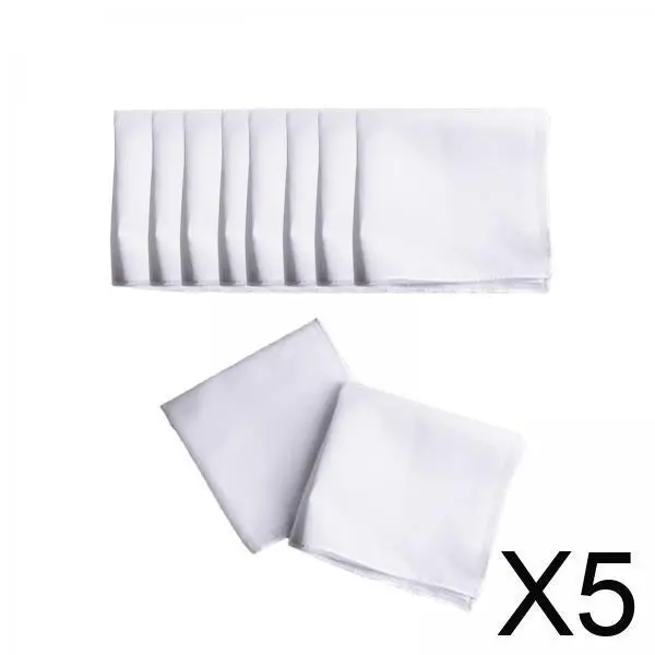 Fazzoletti in cotone bianco Set sfuso Fazzoletti morbidi e semplici per uomo Donna Abito da taschino in tinta unita per matrimoni Artigianato fai-da-te