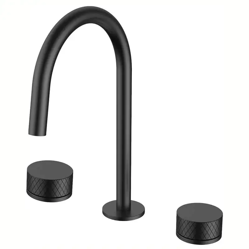 Modern Luxury Bathroom Basin Faucet Brass Double Handle Hot and Cold Water Tap for Hotel