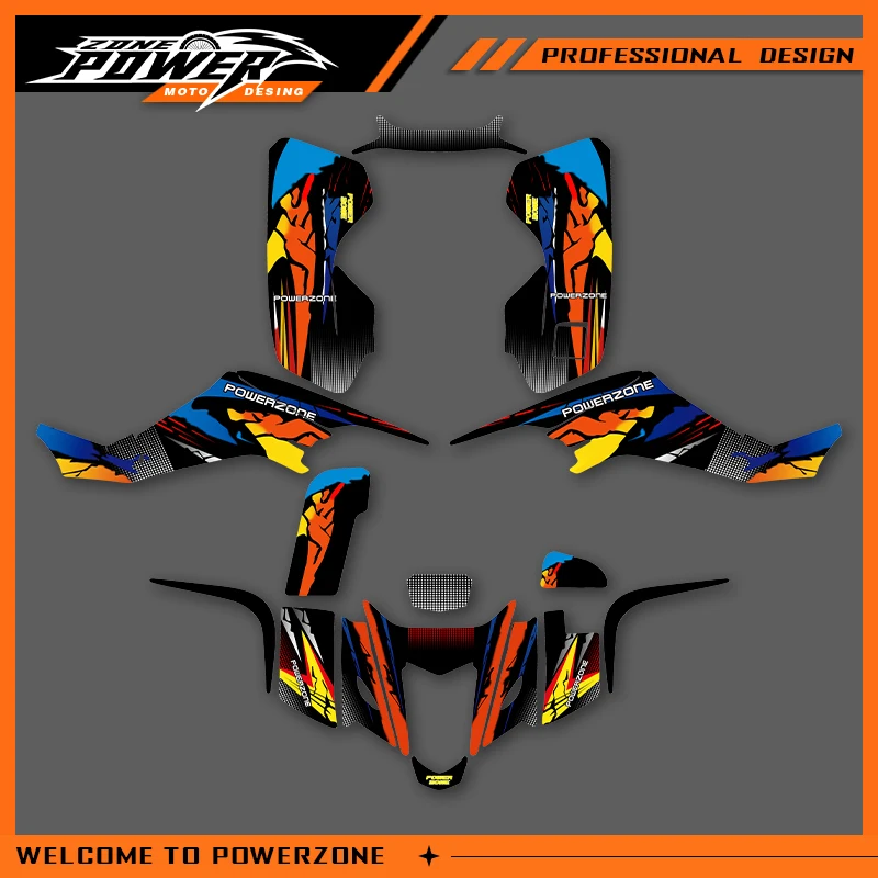 

POWERZONE мотокросс команда графический фон наклейки наборы наклеек для SUZUKI LTZ400 KFX400 2003-2008 KFX LTZ индивидуальный номер 03