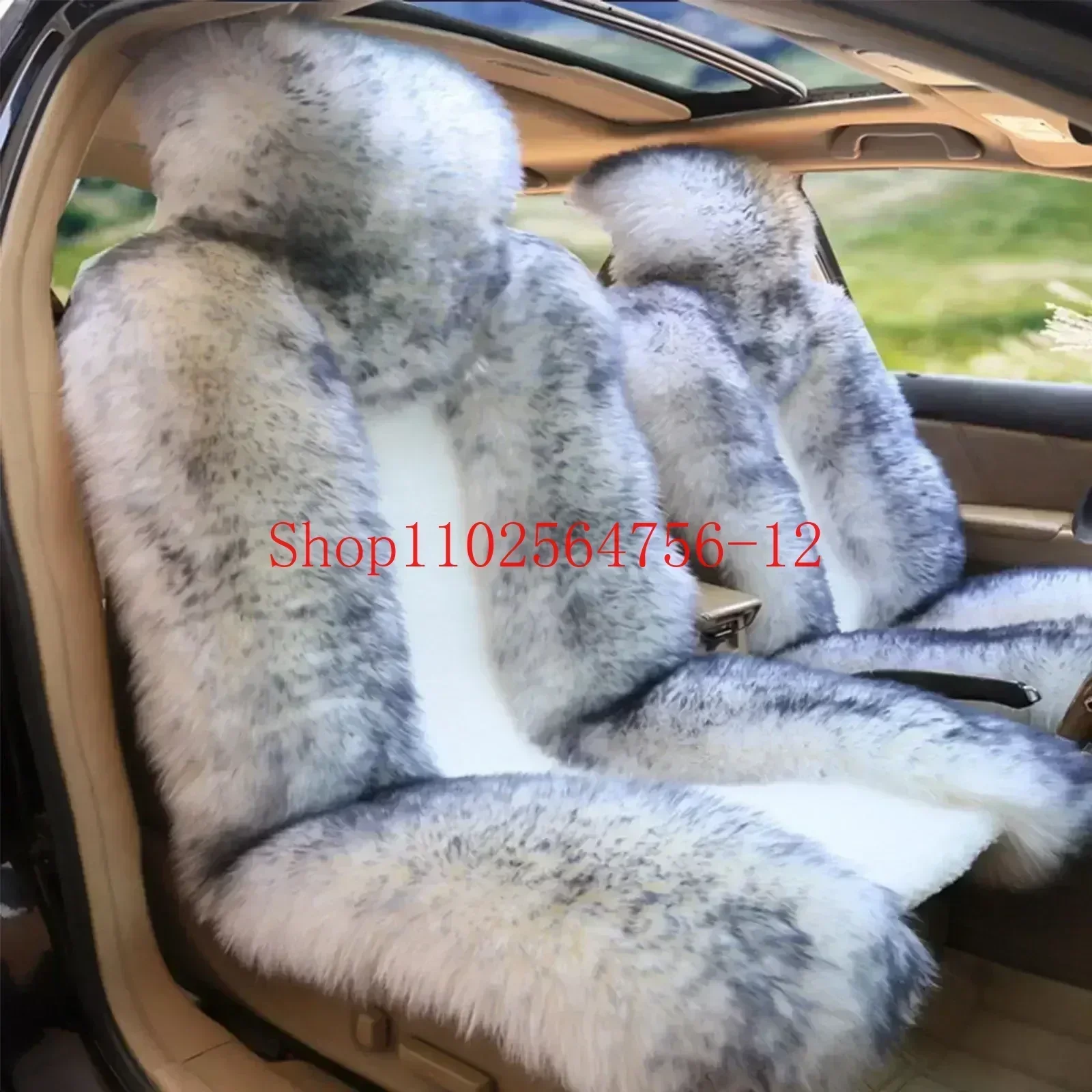 Car Winter Wool Warm Front Seat Cover Luxury High Quality Australian Fur Seat Cushion Auto Interior Accessories