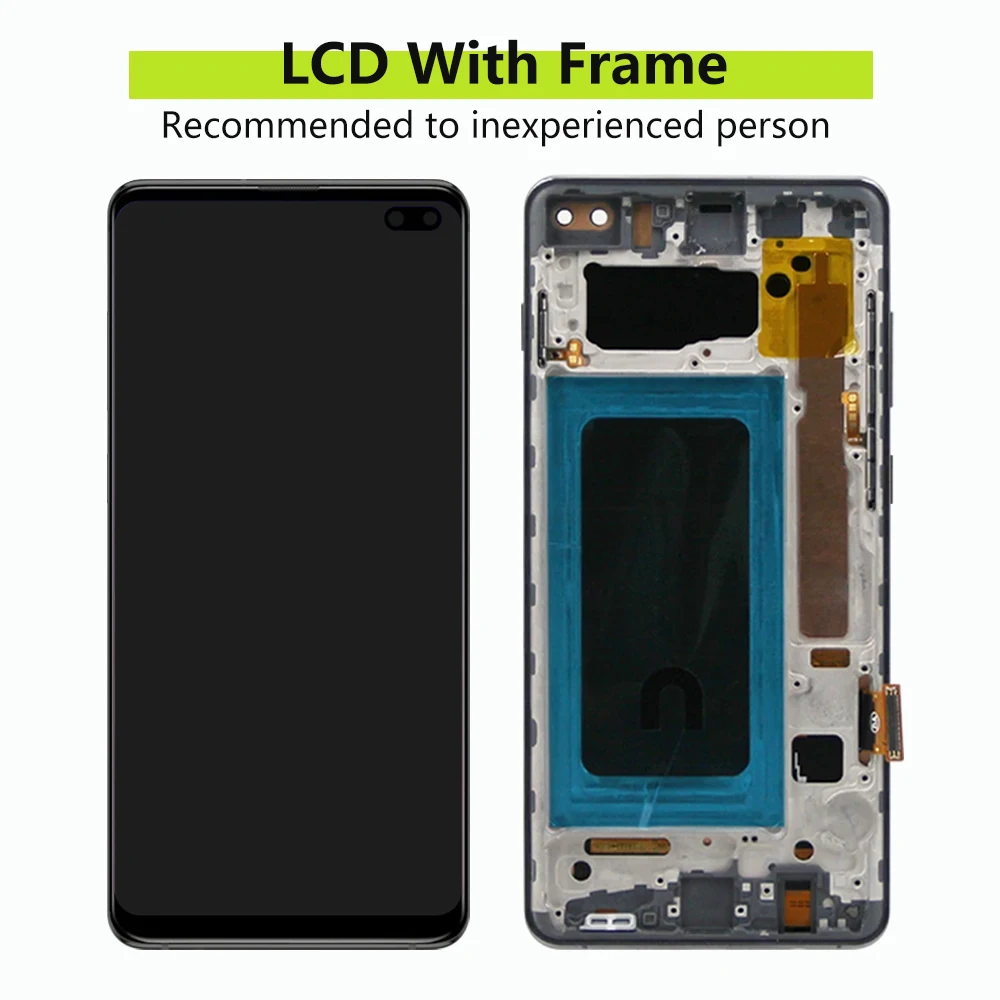 Screen for Samsung S10 Plus S10+ G975 G975F Lcd Display Digital Touch Screen with Frame for Samsung S10 Plus Assembly