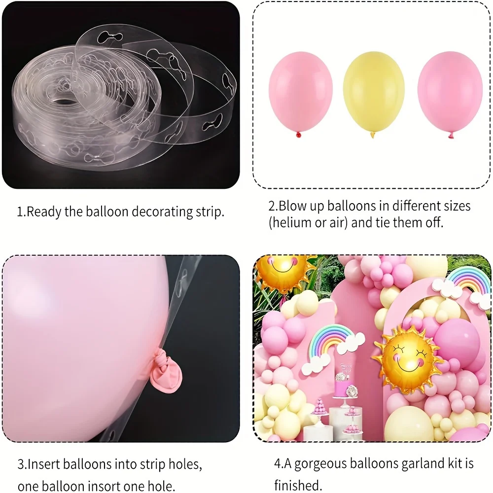 1pc/18PCS Maca Pink Yellow Balloon Garland Set Suitable for Back To School Decoration,Birthday Party Balloon Decoration Supplies