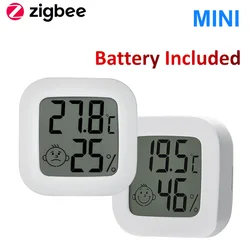Smart Zigbee Temperature And Humidity Detector Sensor APP Real Time Monitoring LCD Screen Diaplay Works With Zigbee2mqtt Ho