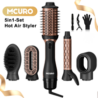 Professional 5-in-1 Hot Air Styler Set with Ionic Technology & 1200W Power All-in-One Hair Dryer Styling Tool Hair Straightener