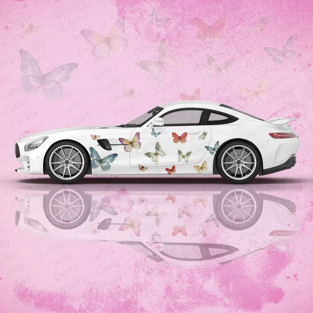 

Colorful Butterfly Car Body Stickers Itasha Vinyl Car Side Decal Sticker Car Body Sticker Car Decor Stickers Car Protective Film