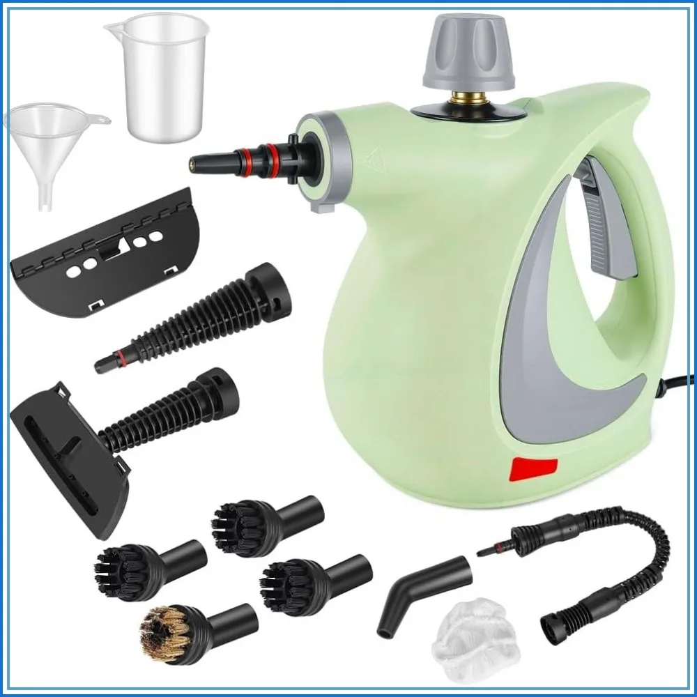 Handheld Pressurized Steam Cleaner, 12pcs Accessories, Portable Steamer for Home, Car, Furniture, Floor, Upholstery, Grout & Tile