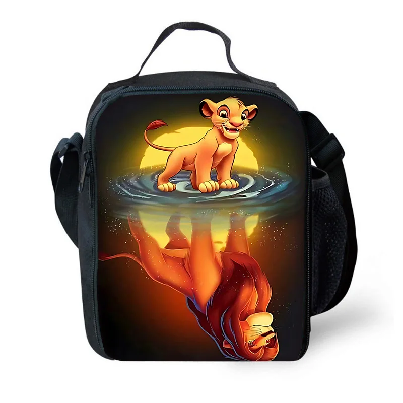 Cartoon The Lion King Simba Child Large Capacity Bag for Boy and Girl Student Outdoor Picnic Resuable Thermal Cooler Lunch Box