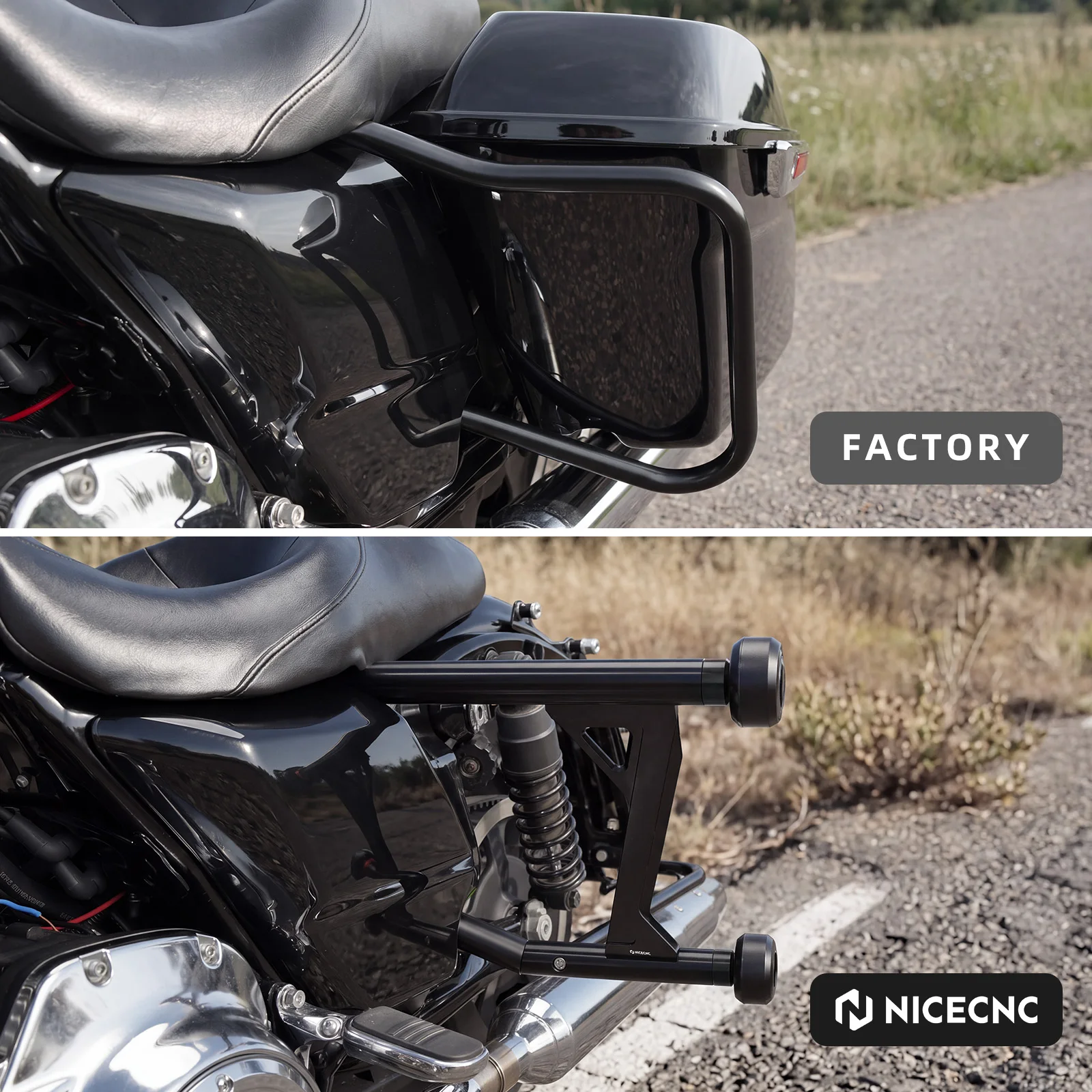 Motorrad-Motorschutz/Satteltaschen-Sturzbügel für Harley Road King Special 2017-2025, Road King 2014-2022, Road King Classic 14-2020 – Detail 9
