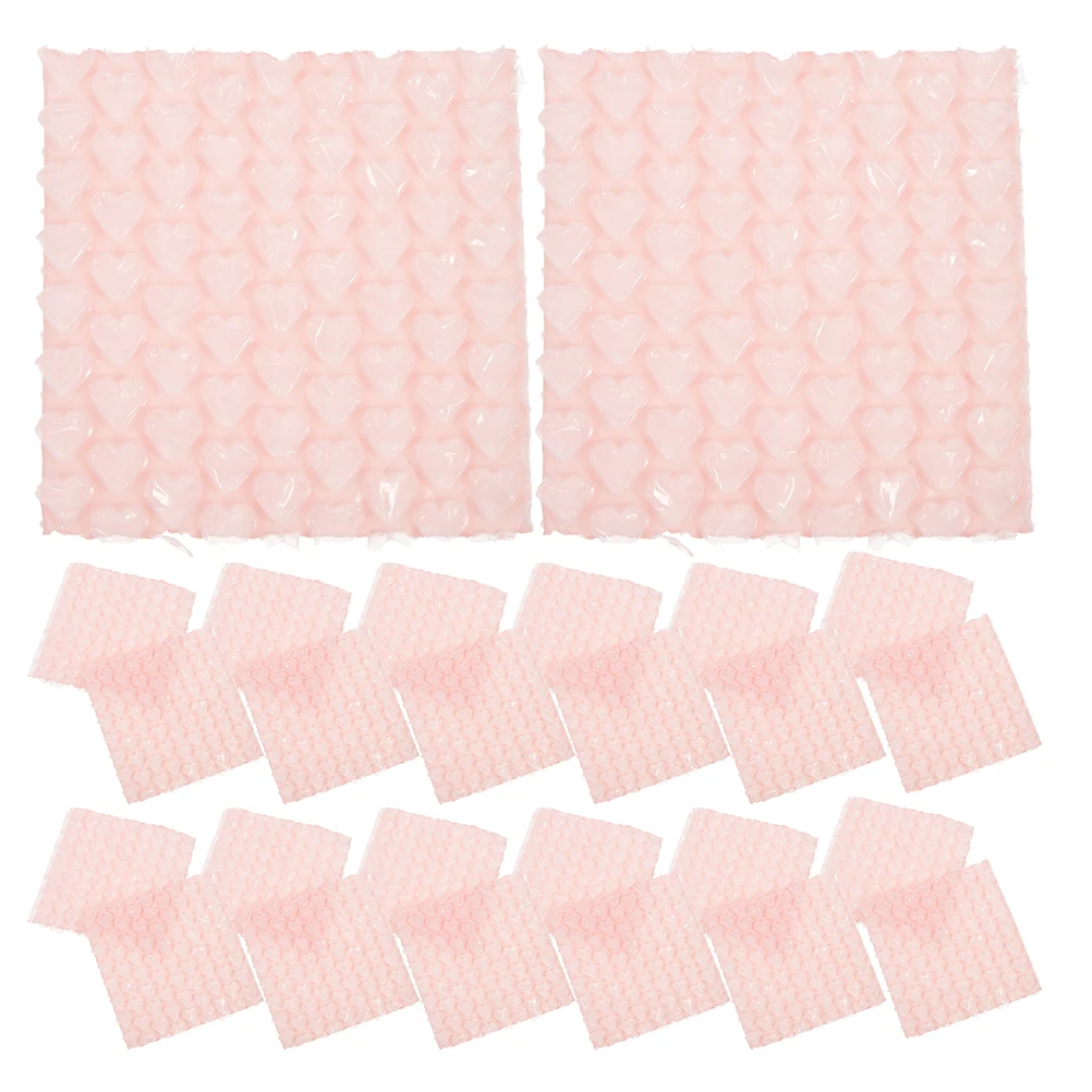 100pcs Bag Shockproof Pink Heart Shape Packing Envelopes PP Cushioning Shipping For Glassware Ceramics Electronics