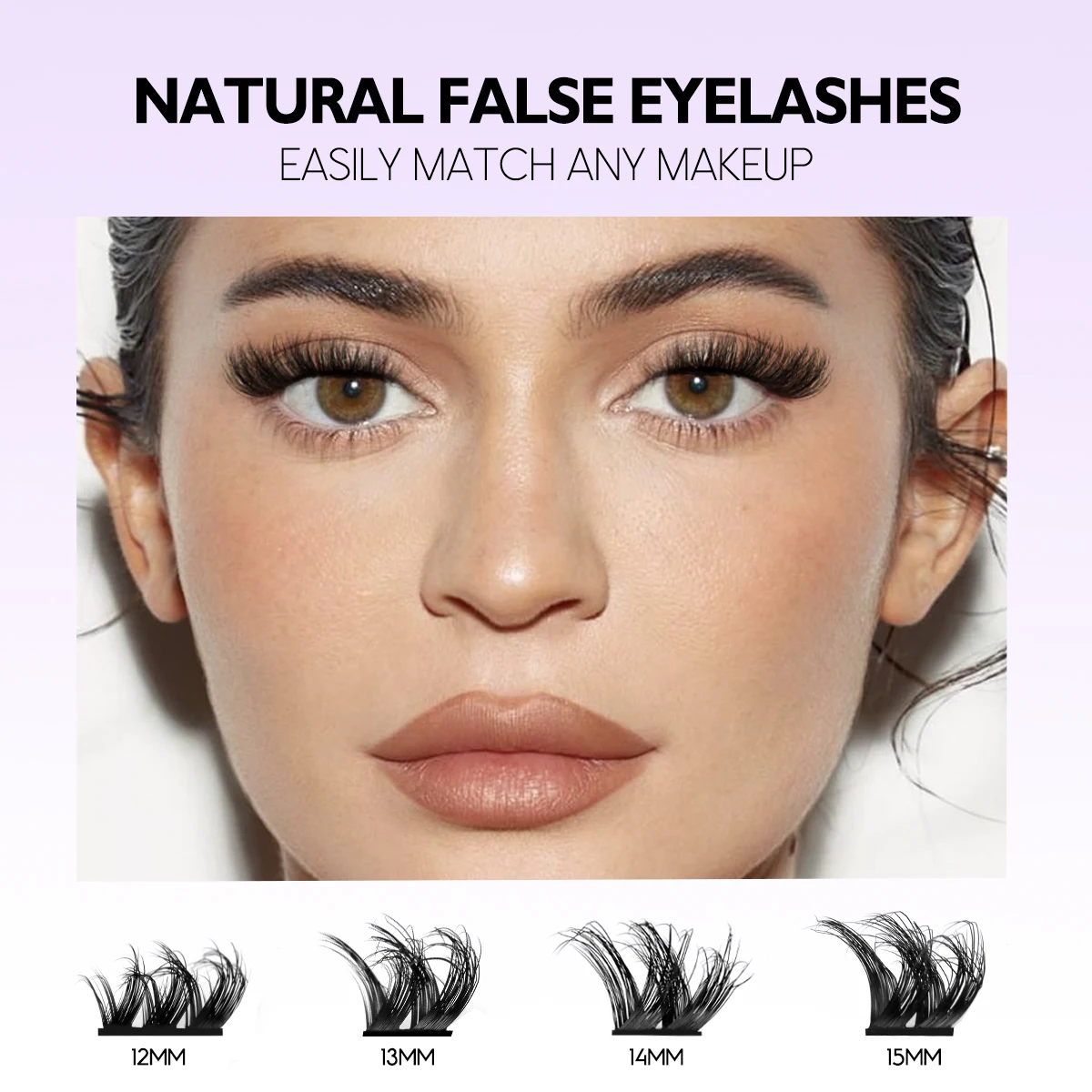 Lasvirey Kit di grappoli per ciglia fai-da-te Ciglia naturali per occhi di gatto Ciglia individuali Set completo Ciglia 3D Estensione ciglia finte visone Trucco