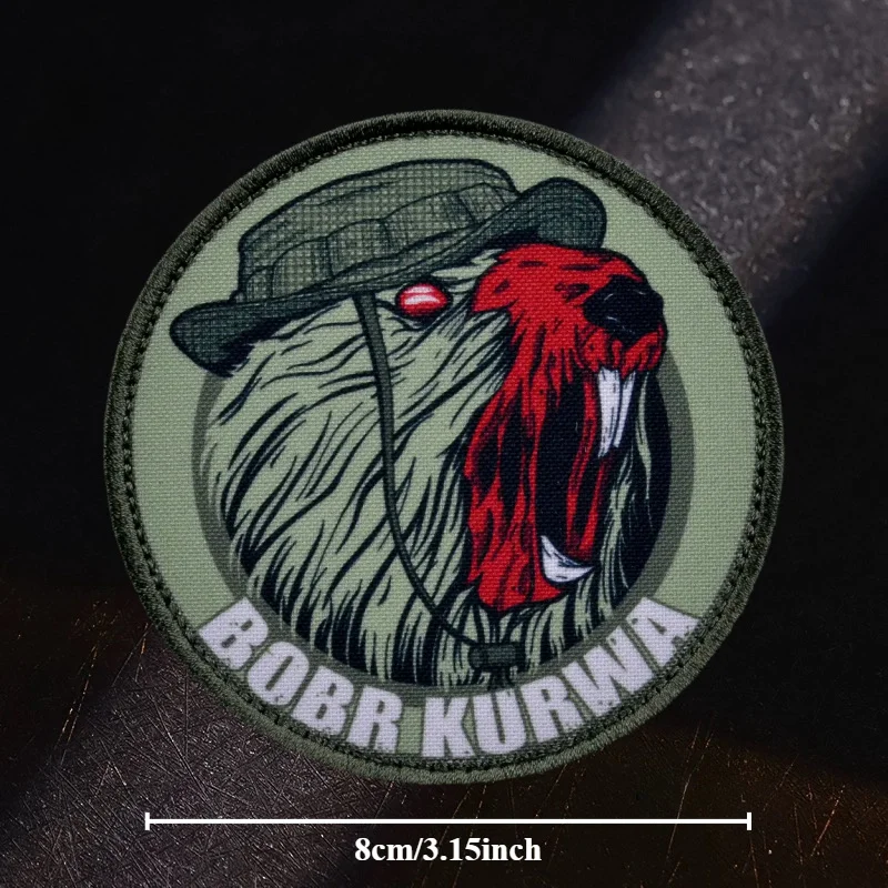 “Beaver” Tactical Patch on Cloth Military Bobr Kurwa Armband Printed Morale Badge Patches Klett Combat Applique Backpack Sticker