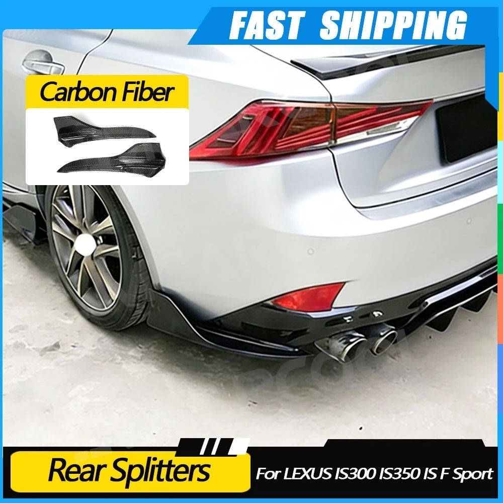 

JMCARCOOL Carbon Fiber Rear Bumper Side Splitters Trims For LEXUS IS300 IS350 IS F Sport Sedan 4 Door 2017 2018 Car Styling
